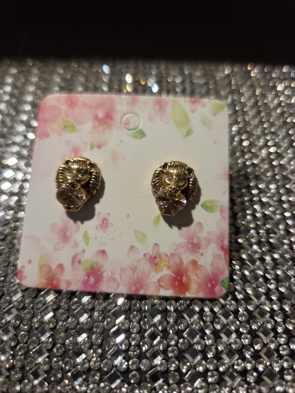 Gucci Gold-Tone Logo Earring With An Open Mouth Semi Precious Pink Stone Crystal - Picture 14 of 16